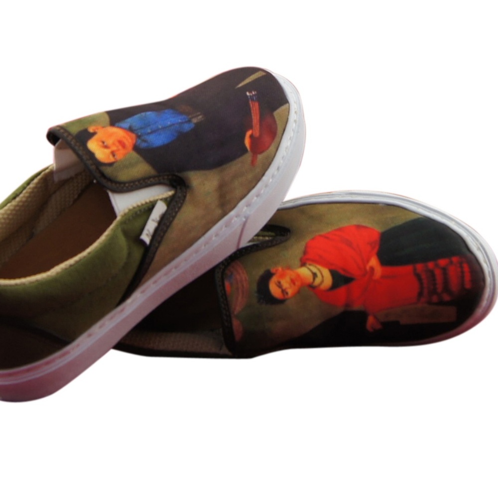 WOMEN'S PRINTED CANVAS SNEAKERS "FRIDA & DIEGO" - Picture 2 of 6